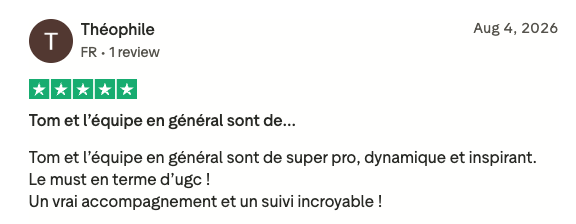 Avis — Théophile — Tom et l’équipe en général sont de super pro