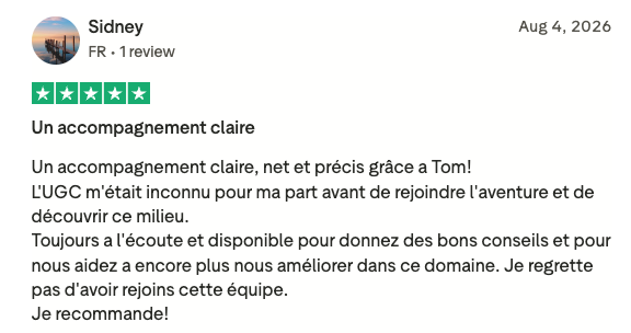 Avis — Sidney — Un accompagnement claire