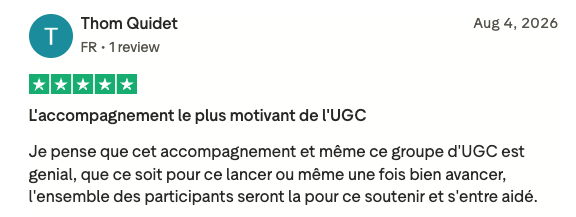 Avis — Thom Quidet — L’accompagnement le plus motivant de l’UGC