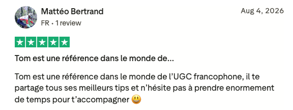 Avis — Mattéo Bertrand — Tom est une référence dans le monde de l’UGC