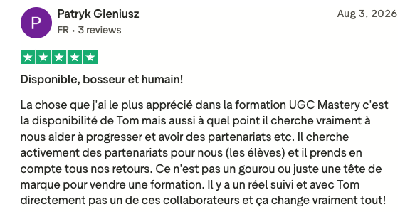 Avis — Patryk Gleniusz — Disponible, bosseur et humain !